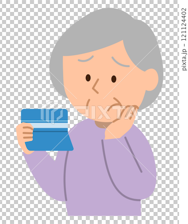 Senior woman struggling with lack of money② 121124402