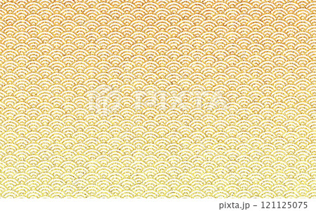 ラメグリッターテクスチャ和柄背景　落ち着いた金色 121125075