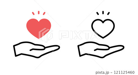 手とハートのアイコン_ベクターイラスト 121125460