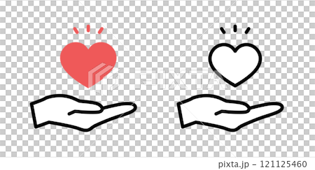 手とハートのアイコン_ベクターイラスト 121125460