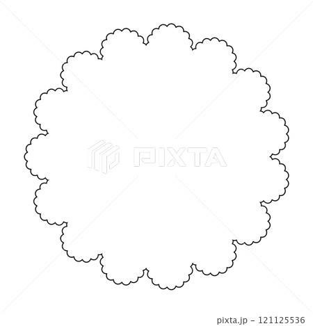 黒色の線のレースの円形フレーム素材 121125536