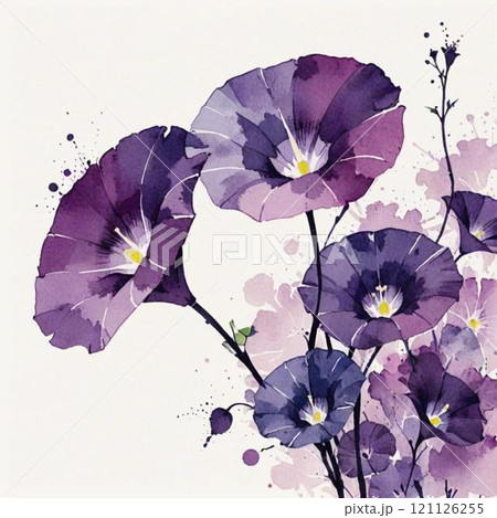 水墨画風の朝顔です。AI生成画像を利用してます。 水墨画風の朝顔です。AI生成画像を利用してます。 121126255