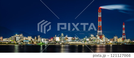 北九州工場夜景(三菱化学黒崎事業所)パノラマ【福岡県北九州市】 北九州工場夜景(三菱化学黒崎事業所)パノラマ【福岡県北九州市】 121127008