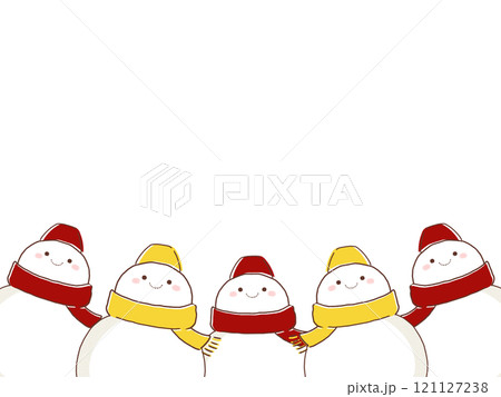 雪だるまフレームのイラスト素材 [121127238] - PIXTA