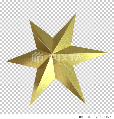 The Gold star for celebration or decor png image 3d rendering. 121127597