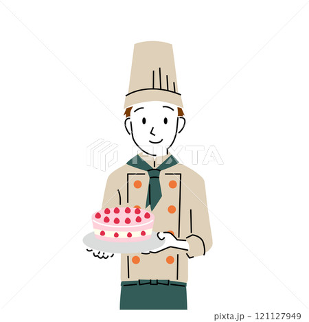 シンプルなタッチの男性パティシエ 121127949