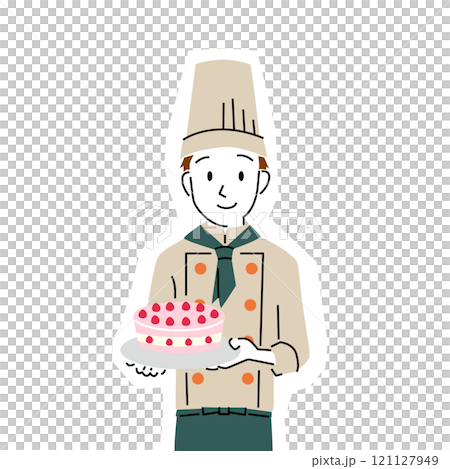 シンプルなタッチの男性パティシエ 121127949