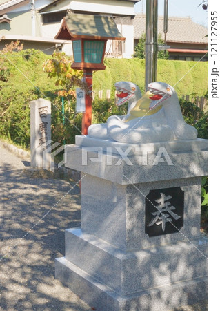 なごや七福神めぐり　辯天寺　こま犬　こま蛇　阿形 121127955