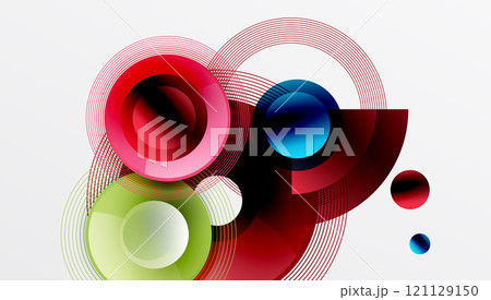Abstract composition of overlapping circles with smooth gradients and transparency effects. Clean and modern design emphasizing depth, symmetry a minimal aesthetic Abstract composition of overlapping circles with smooth gradients and transparency effects. Clean and modern design emphasizing depth, symmetry a minimal aesthetic 121129150