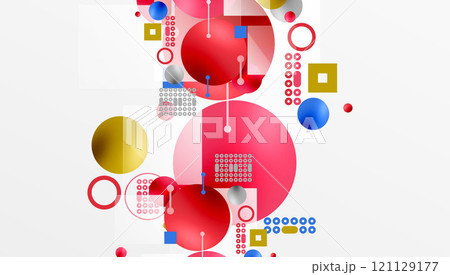 Circles and elements geometric abstract background Circles and elements geometric abstract background 121129177