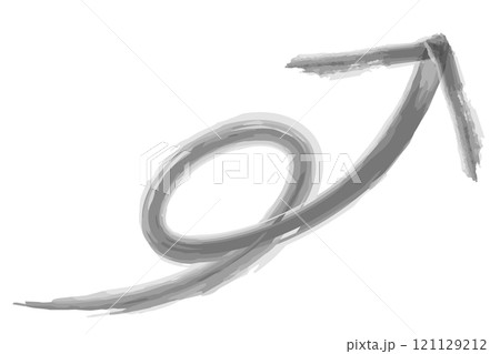 クルっと1回転した水彩風の黒色矢印のイラスト クルっと1回転した水彩風の黒色矢印のイラスト 121129212