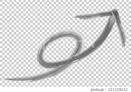 クルっと1回転した水彩風の黒色矢印のイラスト クルっと1回転した水彩風の黒色矢印のイラスト 121129212