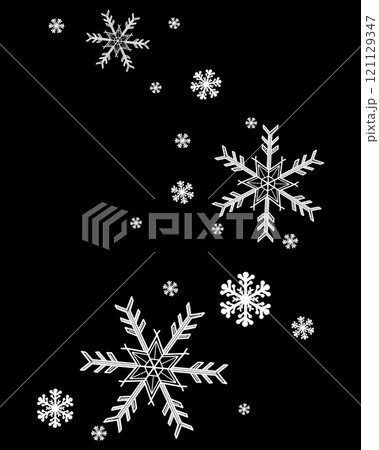 白いたくさんの雪の結晶のイラスト 121129347