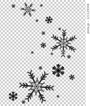 黒いたくさんの雪の結晶のイラスト 黒いたくさんの雪の結晶のイラスト 121129348
