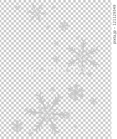 灰色のたくさんの雪の結晶のイラスト 灰色のたくさんの雪の結晶のイラスト 121129349