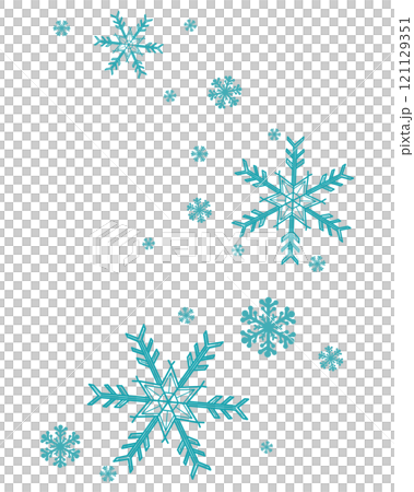水色のたくさんの雪の結晶のイラスト 121129351