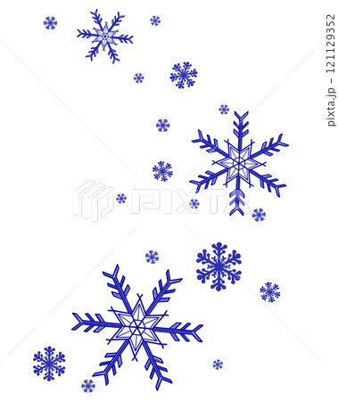 たくさんの雪の結晶のイラスト 121129352
