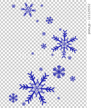 たくさんの雪の結晶のイラスト 121129352
