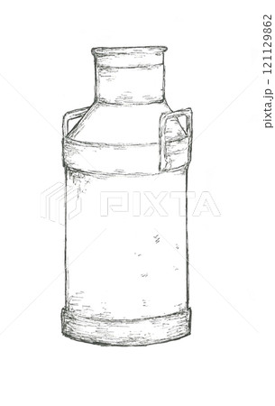 古いミルク缶の線画 古いミルク缶の線画 121129862