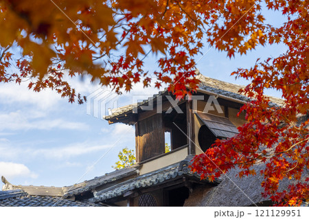秋の京都 詩仙堂 紅葉に包まれた嘯月楼 秋の京都 詩仙堂 紅葉に包まれた嘯月楼 121129951