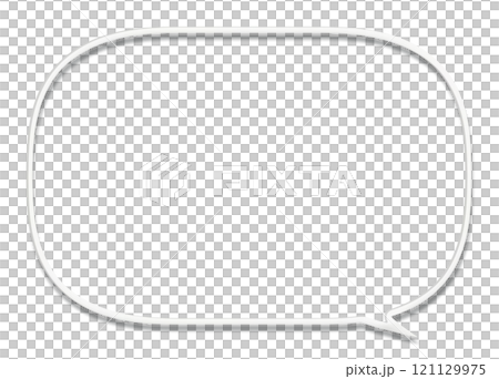 An oval, angular, thin, three-dimensional conversation frame material emanating from the right 121129975