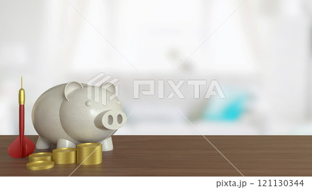 The Darts and Piggy bank for Business concept 3d rendering. The Darts and Piggy bank for Business concept 3d rendering. 121130344