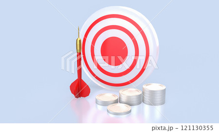 The Dart and coins for Business concept 3d rendering. The Dart and coins for Business concept 3d rendering. 121130355