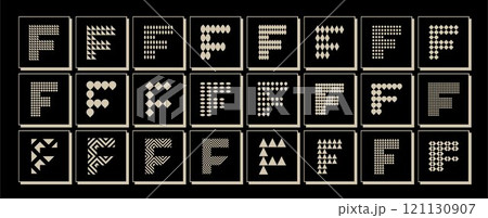 Set of abstract shape letter F logo template Set of abstract shape letter F logo template 121130907