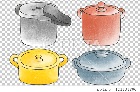 ゆるめシンプル両手鍋セット　アナログ風 121131806