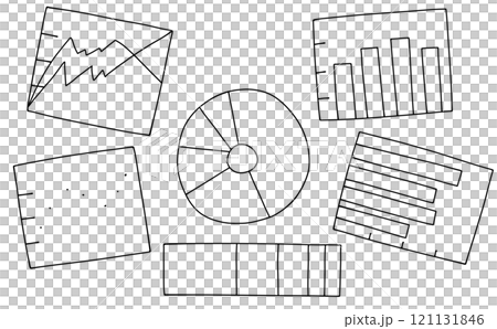 Loose and simple graph set - Line drawing Loose and simple graph set - Line drawing 121131846