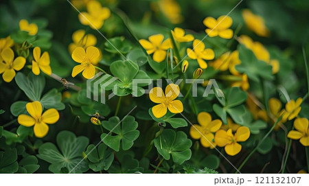 Oxalis weed bloom. Generative AI Oxalis weed bloom. Generative AI 121132107