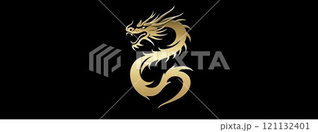 Logo innovation: Artistic dragon logo for commercial use on a black background, showcasing a distinctive and imaginative design that enhances brand recognition and visual impact. Logo innovation: Artistic dragon logo for commercial use on a black background, showcasing a distinctive and imaginative design that enhances brand recognition and visual impact. 121132401