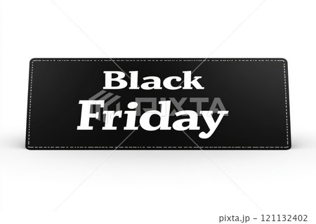 Promotional design: Text Black Friday set against dynamic background, perfect for use as wallpaper, banner, offering copy space for advertising messages, capturing essence of this retail event 121132402