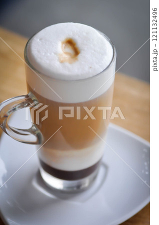 hot cappuccino or hot coffee 121132496
