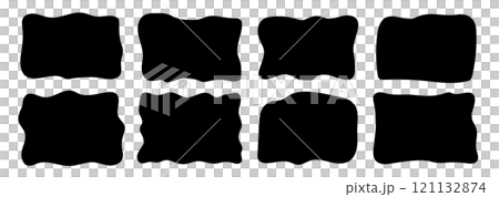 Shapes black square abstract shapes black curve vector set 121132874