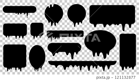 液体　フレーム 　背景　黒　ベクター　抽象的な形　シェイプ 121132877