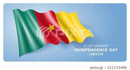 Cameroon independence day vector banner, greeting card. Cameroon independence day vector banner, greeting card. 121133466