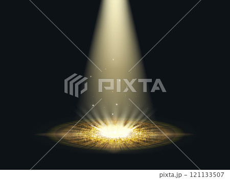スポットライトと光っている地面のイラスト スポットライトと光っている地面のイラスト 121133507