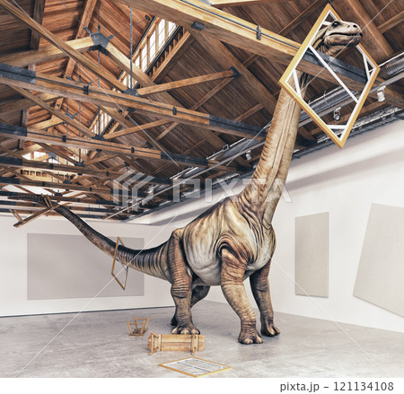 Dinosaur in an art gallery 121134108