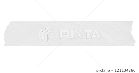 White adhesive paper tape isolated on white background 121134266
