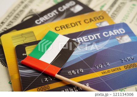 United Arab Emirates flag on credit card, finance economy trading shopping online business. United Arab Emirates flag on credit card, finance economy trading shopping online business. 121134306
