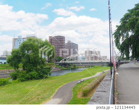 夏の開運橋の盛岡の風景 夏の開運橋の盛岡の風景 121134445