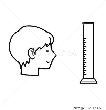 メスシリンダー・人物・横顔　線画 121134770