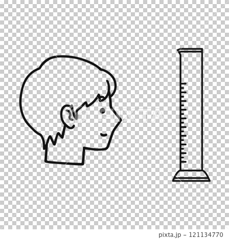 メスシリンダー・人物・横顔　線画 121134770