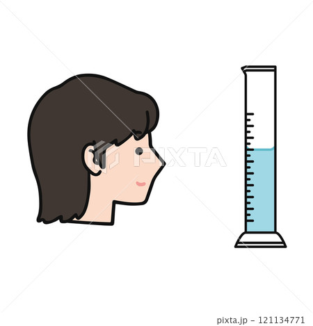 メスシリンダー・人物・横顔 121134771