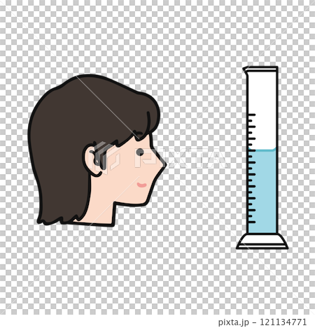 メスシリンダー・人物・横顔 121134771