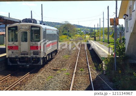 宗谷本線からの車窓風景　豊富駅（キハ54系） 121134967