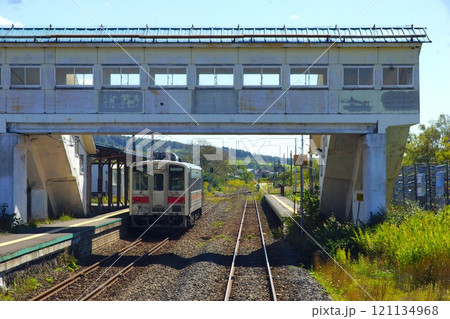 宗谷本線からの車窓風景　豊富駅（キハ54系） 121134968