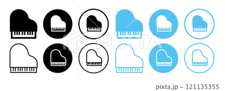 ピアノや音楽に関連したアイコン 121135355