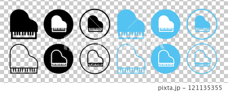 ピアノや音楽に関連したアイコン 121135355